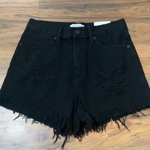 Just USA Black Distressed High Waisted XS Shorts